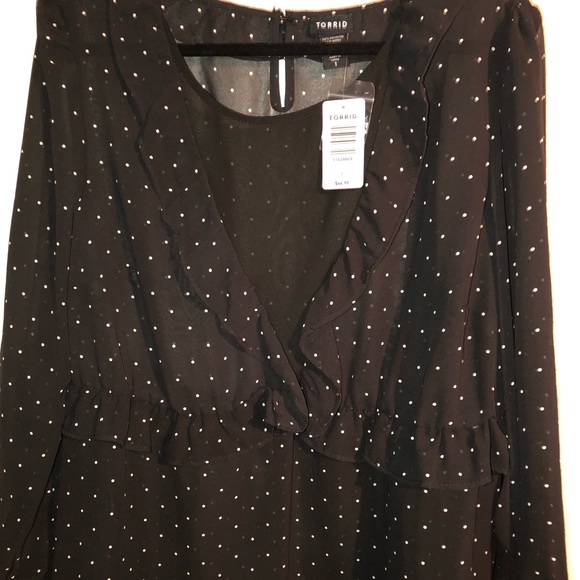 Black Torrid Polka Dot Top - Picture 4 of 5